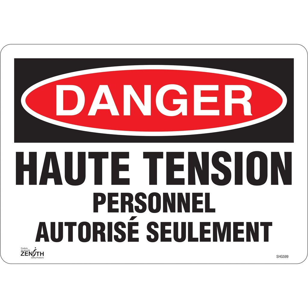 [ZEN-SHG599] Enseigne « Haute tension » Vinyle 14" x 10"