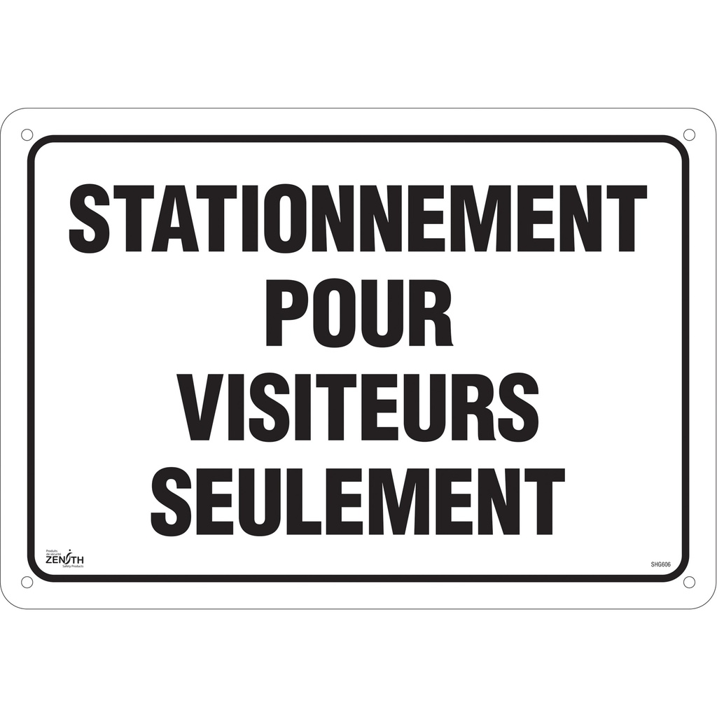 [ZEN-SHG606] Enseigne « Stationnement pour visiteurs » Aluminium 20" x 14"
