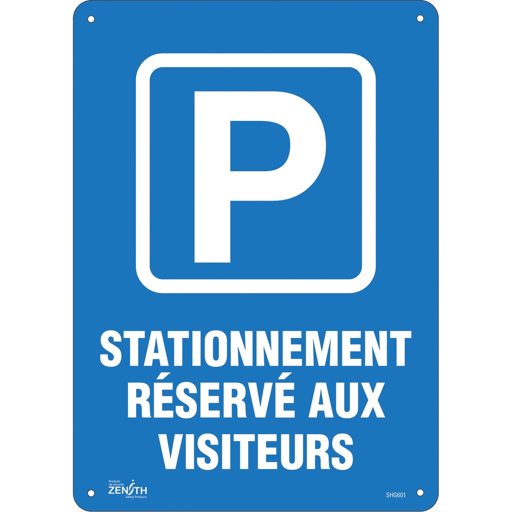 [ZEN-SHG601] Enseigne « Stationnement réservé aux visiteurs » Plastique 14" x 10"