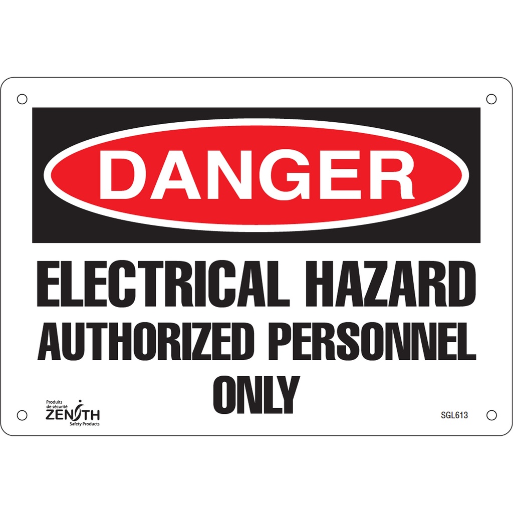 [ZEN-SGL613] Enseigne «Authorized Personnel Only» Aluminium 10" x 7"