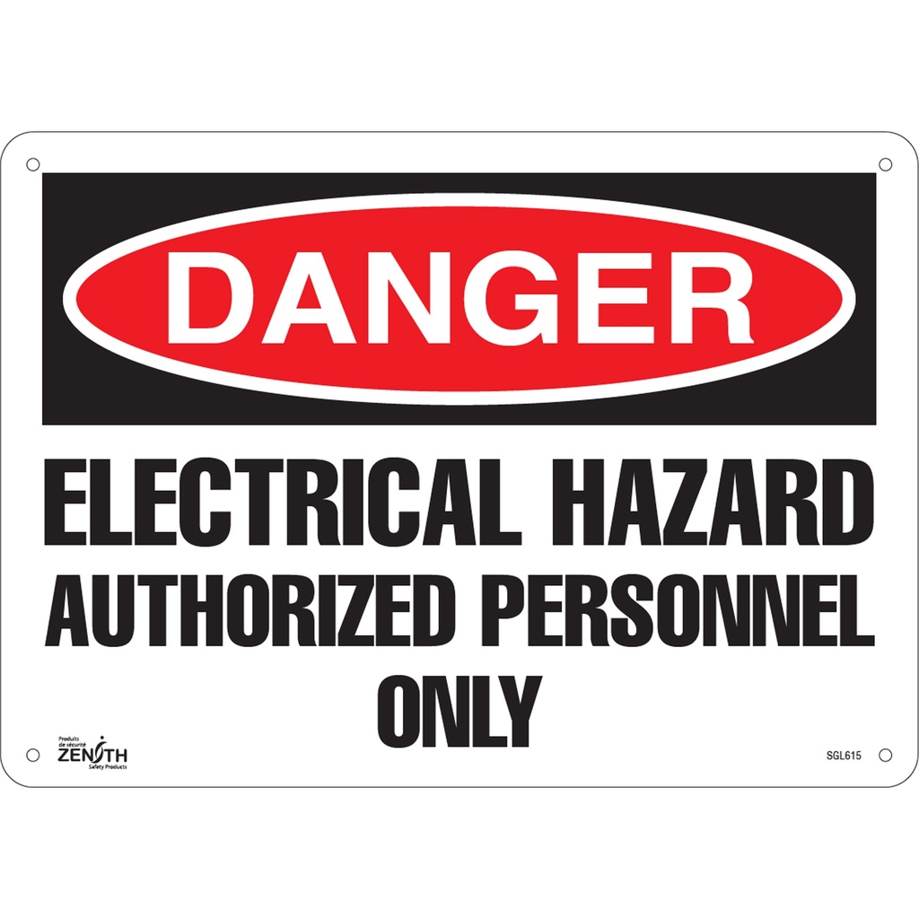 [ZEN-SGL615] Enseigne «Authorized Personnel Only» Plastique 14" x 10"