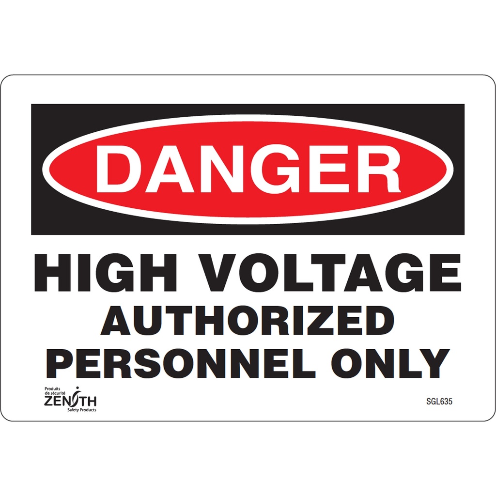 [ZEN-SGL635] Enseigne «Authorized Personnel Only» Vinyle 10" x 7"