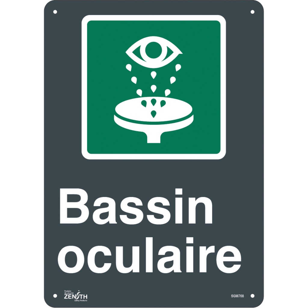 [ZEN-SGM768] Enseigne «Bassin Oculaire» Aluminium 10" x 14"