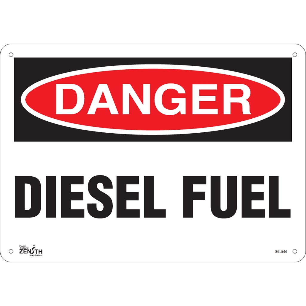 [ZEN-SGL544] Enseigne «Diesel Fuel» Aluminium 14" x 10"