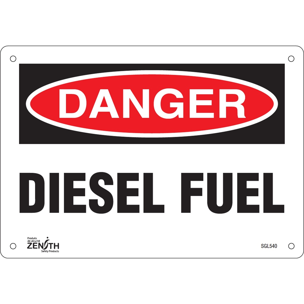 [ZEN-SGL540] Enseigne «Diesel Fuel» Plastique 10" x 7"