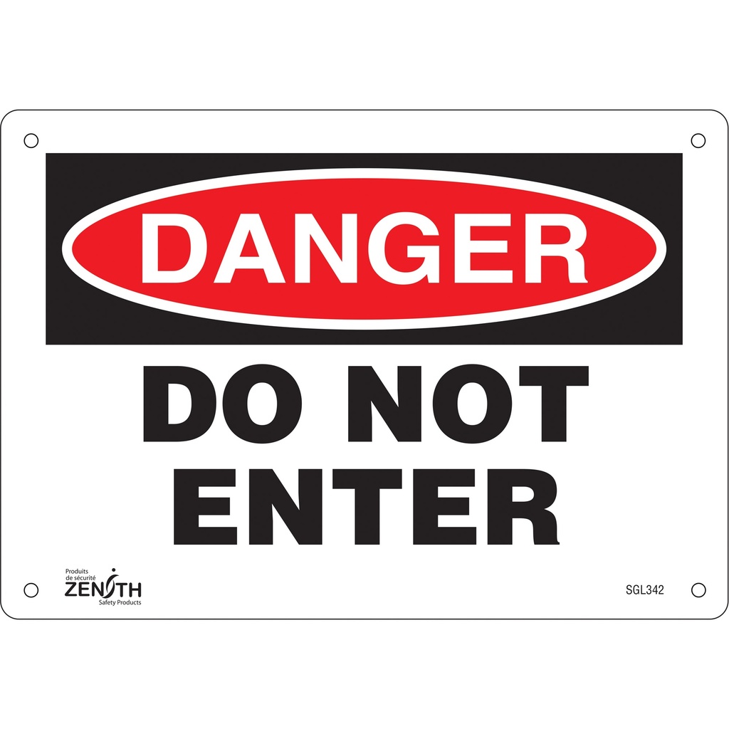 [ZEN-SGL342] Enseigne «Do Not Enter» Plastique 10" x 7"