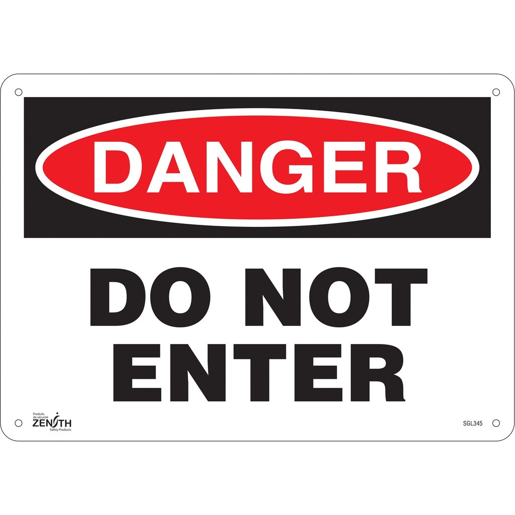 [ZEN-SGL345] Enseigne «Do Not Enter» Plastique 14" x 10"