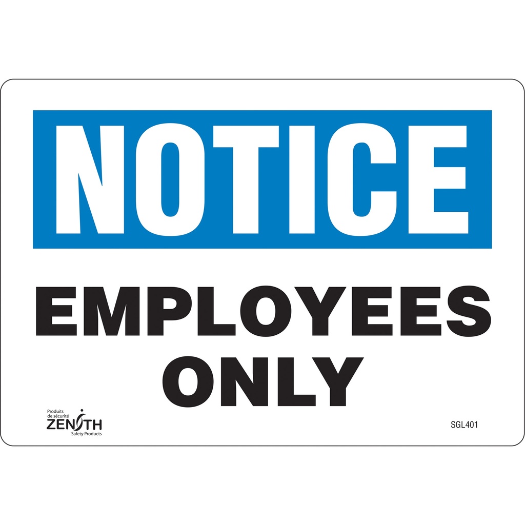 Enseigne «Employees Only» Vinyle 10" x 7"