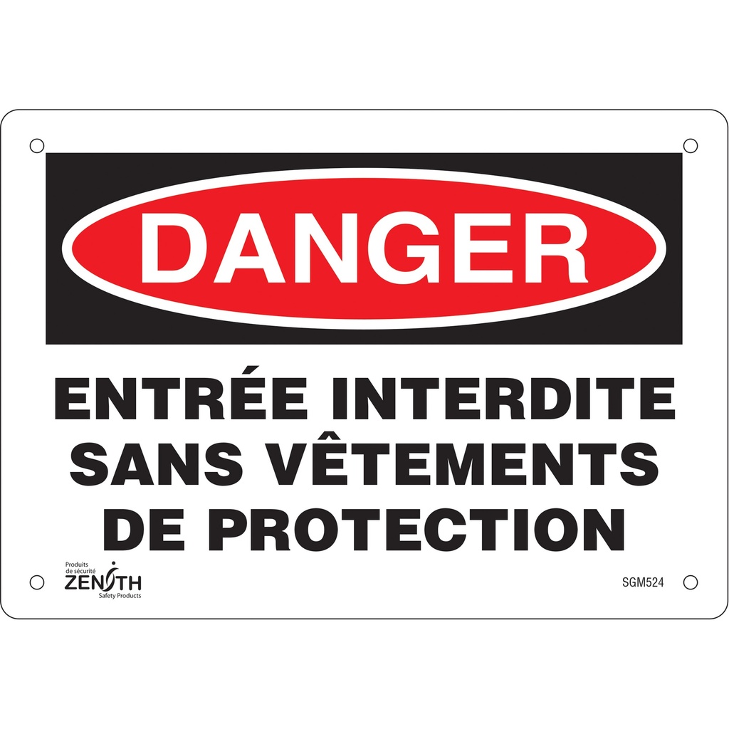 [ZEN-SGM524] Enseigne «Entrée Interdite» Plastique 10" x 7"