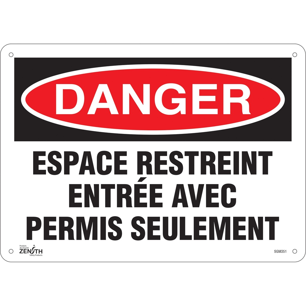 [ZEN-SGM351] Enseigne «Espace Restreint» Plastique 14" x 10"