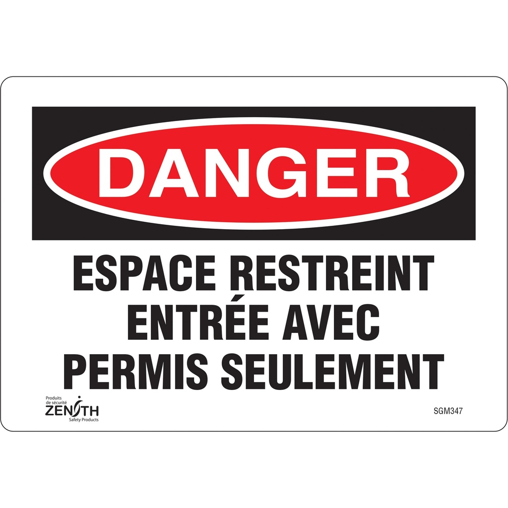 [ZEN-SGM347] Enseigne «Espace Restreint» Vinyle 10" x 7"