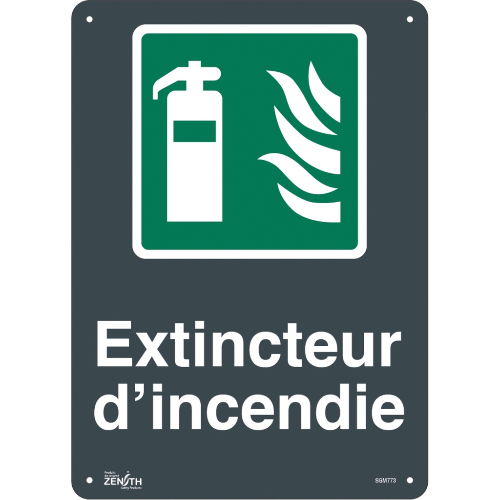 [ZEN-SGM773] Enseigne «Extincteur D'Incendie» Plastique 10" x 14"