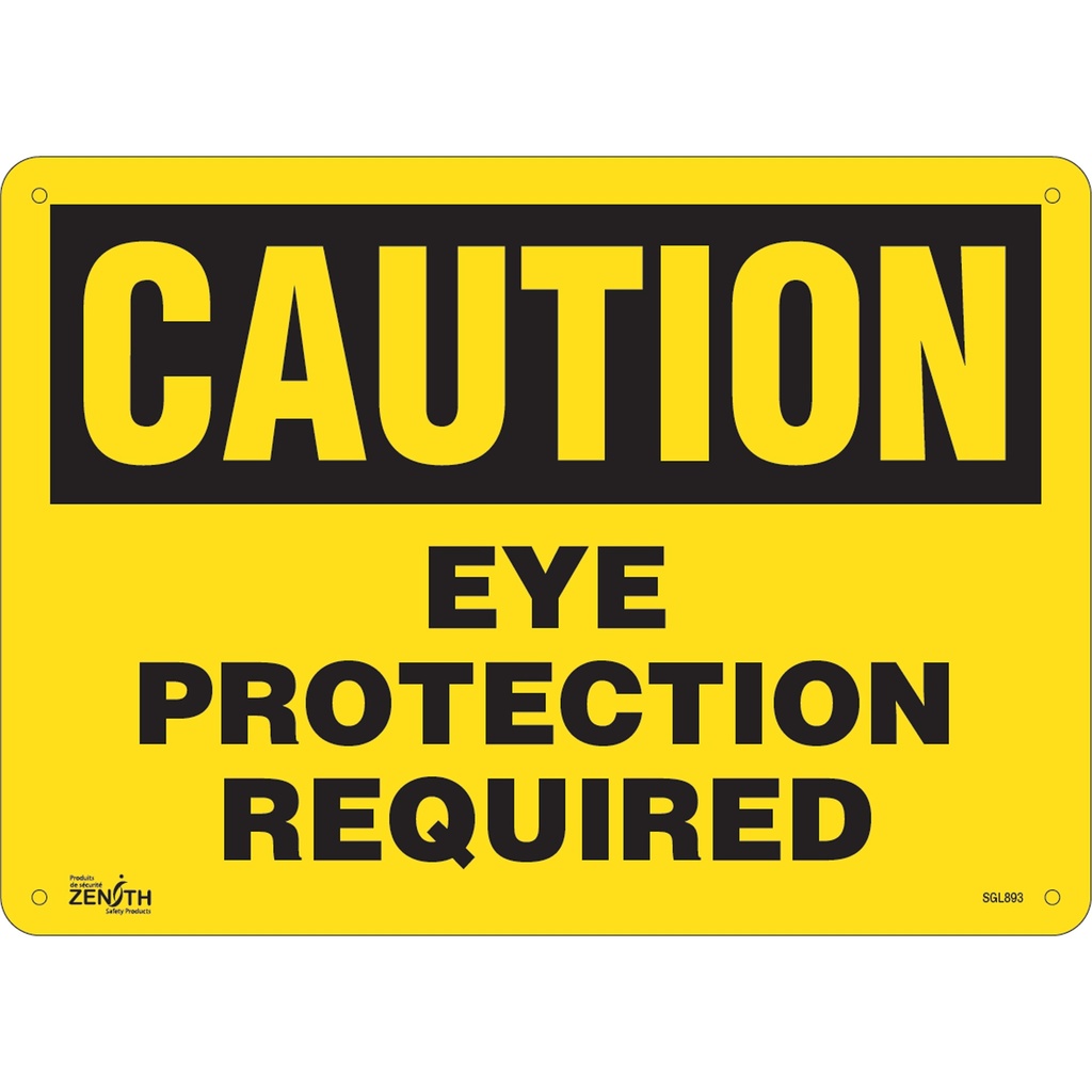 [ZEN-SGL893] Enseigne «Eye Protection Required» Plastique 14" x 10"