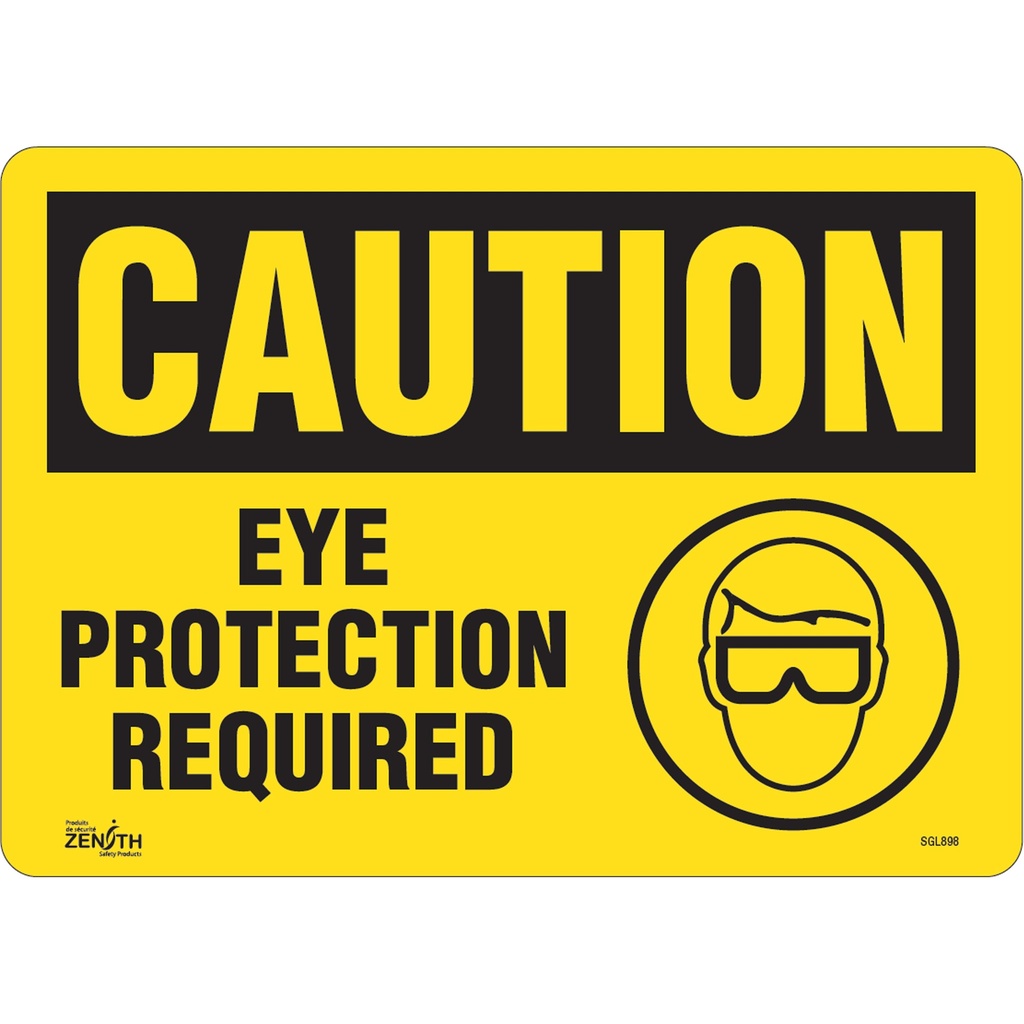 [ZEN-SGL898] Enseigne «Eye Protection Required» Vinyle 14" x 10"