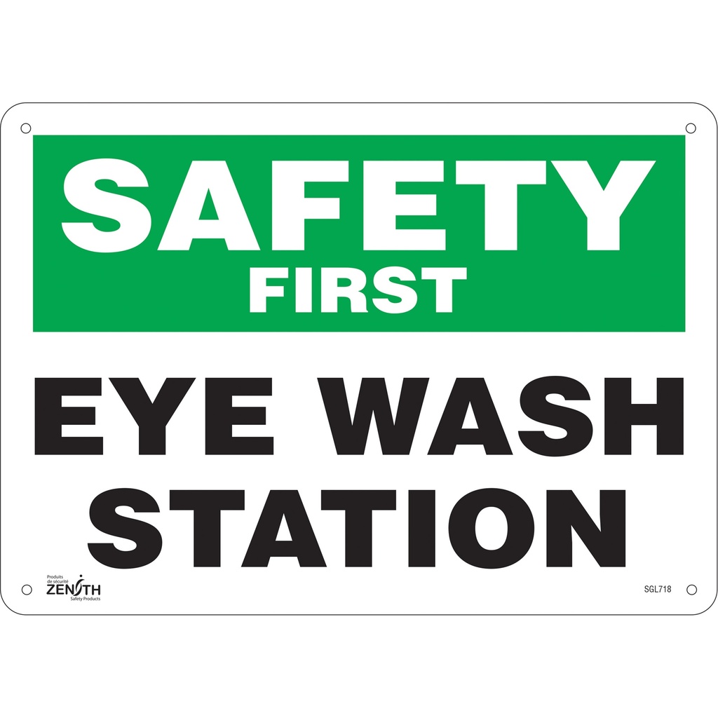 [ZEN-SGL718] Enseigne «Eye Wash Station» Aluminium 14" x 10"