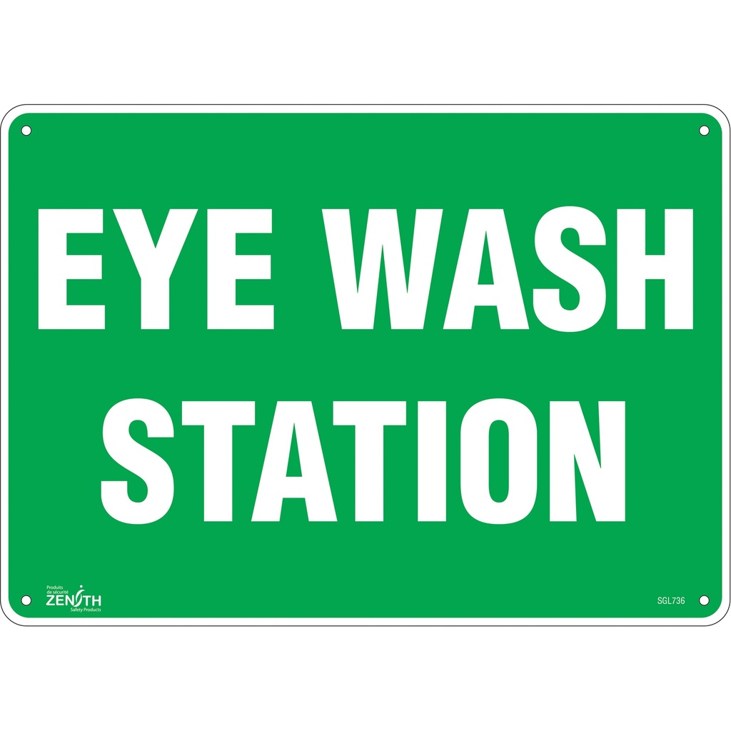 [ZEN-SGL736] Enseigne «Eye Wash Station» Aluminium 14" x 10"