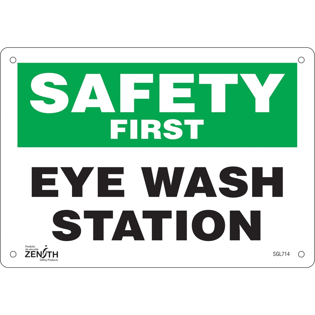 [ZEN-SGL714] Enseigne «Eye Wash Station» Plastique 10" x 7"