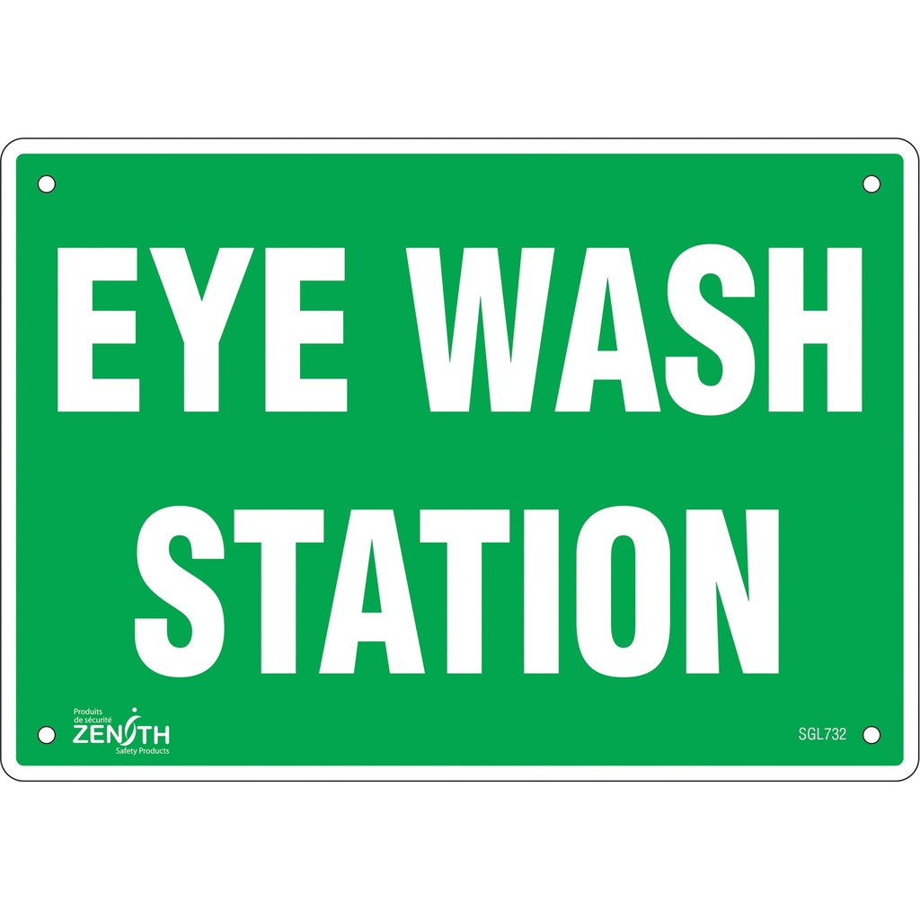 [ZEN-SGL732] Enseigne «Eye Wash Station» Plastique 10" x 7"