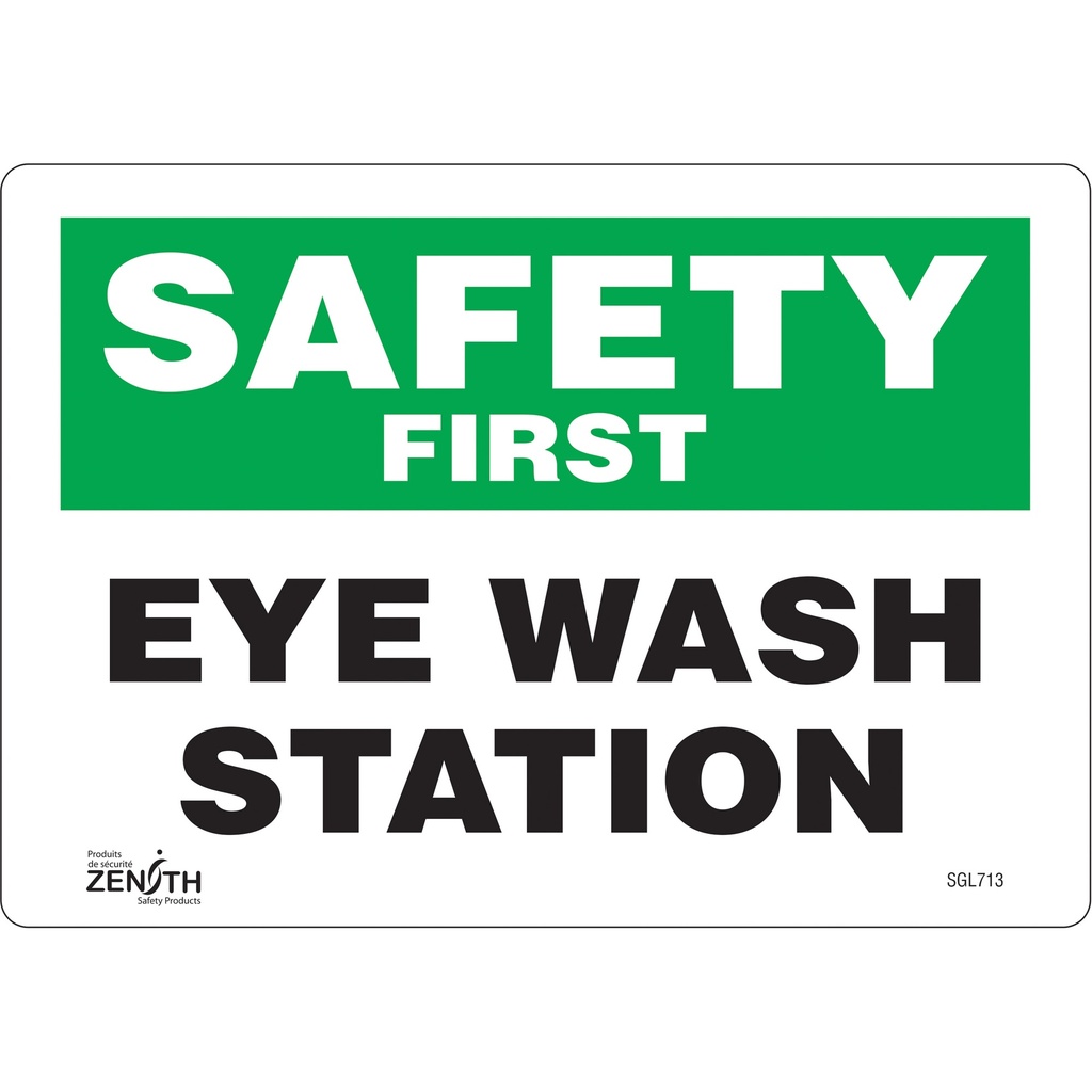 [ZEN-SGL713] Enseigne «Eye Wash Station» Vinyle 10" x 7"