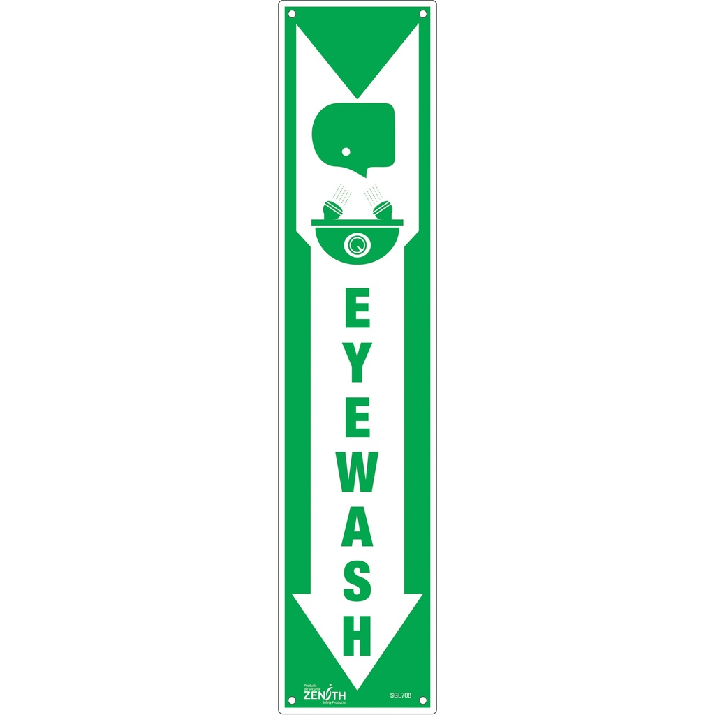 [ZEN-SGL708] Enseigne «Eye Wash» Plastique 4" x 18"