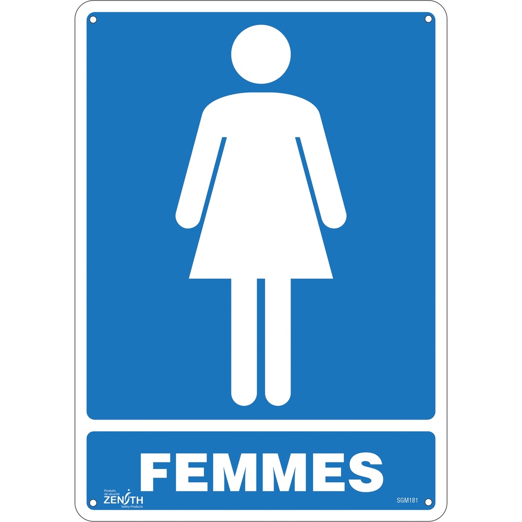 [ZEN-SGM181] Enseigne «Femmes» Plastique 10" x 14"