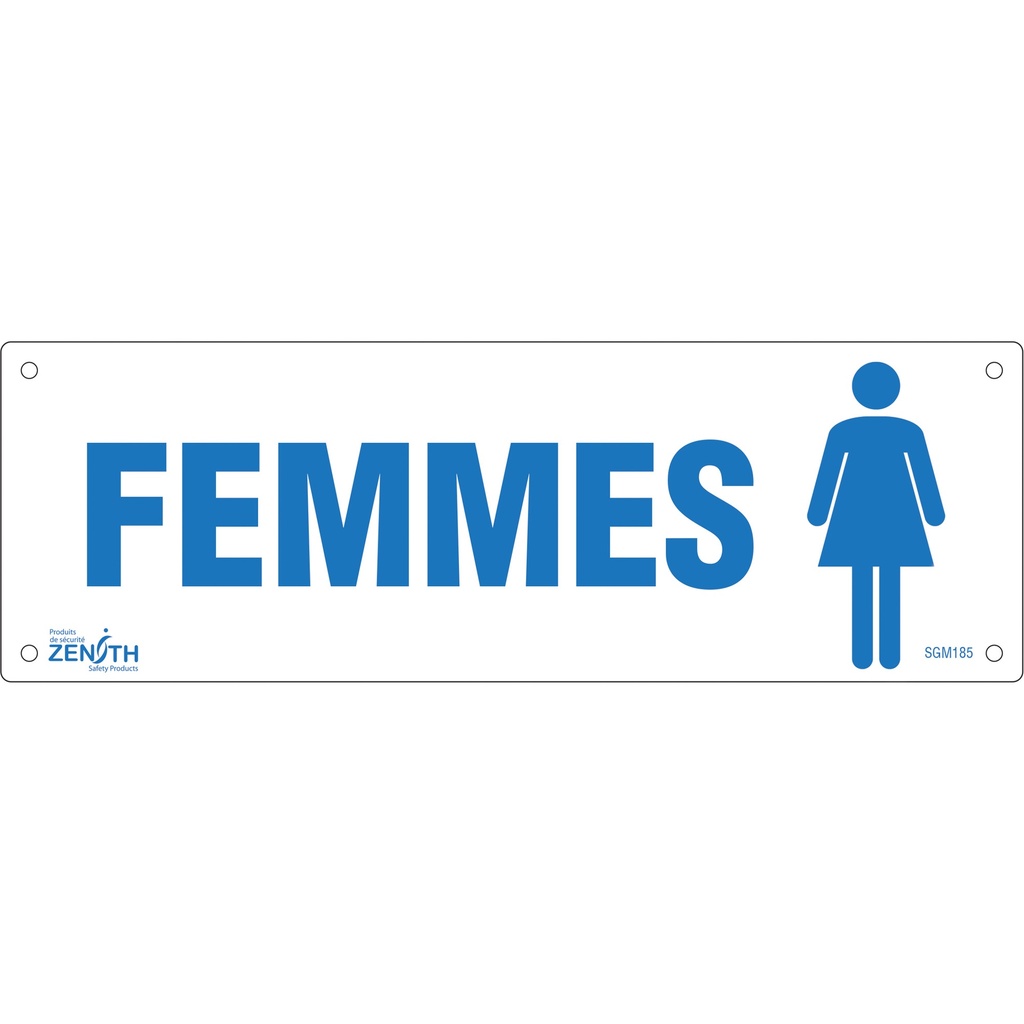 [ZEN-SGM185] Enseigne «Femmes» Plastique 12" x 4"