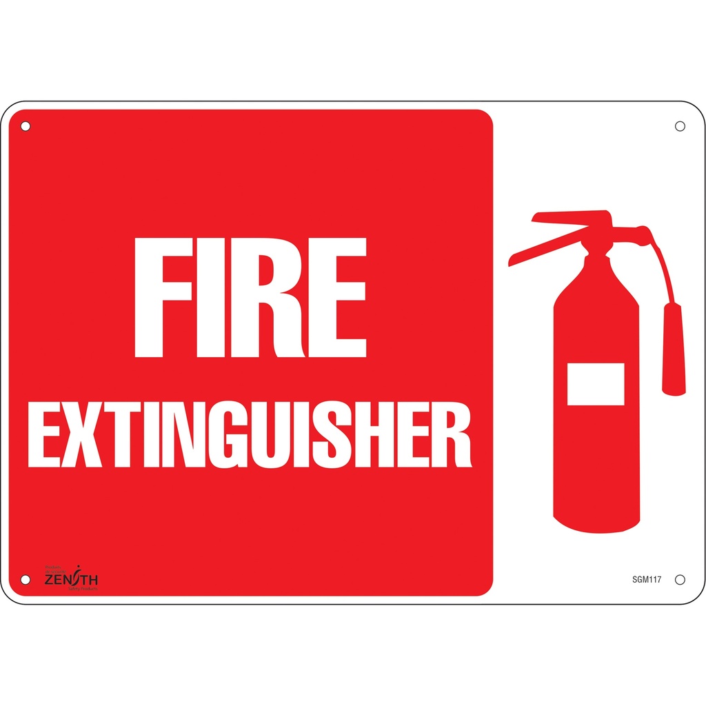 [ZEN-SGM117] Enseigne «Fire Extinguisher» Aluminium 14" x 10"