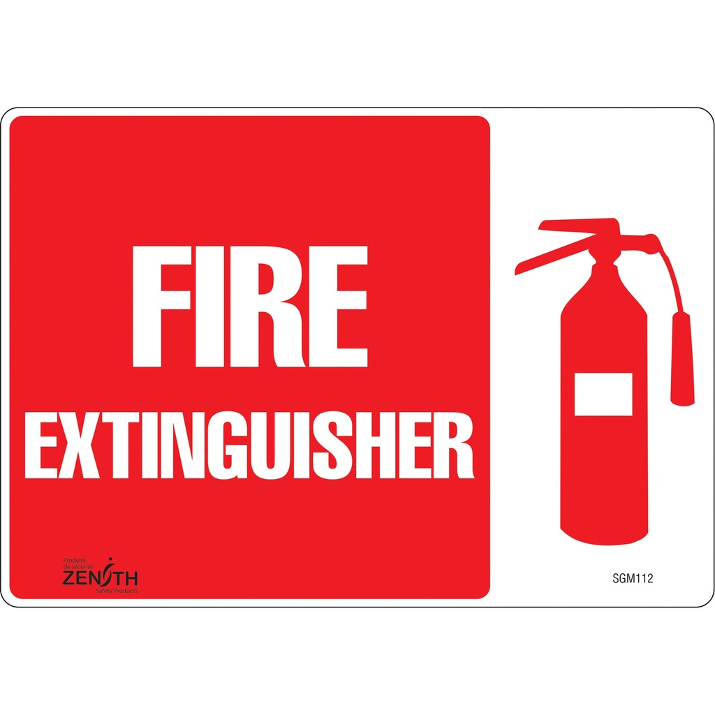 [ZEN-SGM112] Enseigne «Fire Extinguisher» Vinyle 10" x 7"