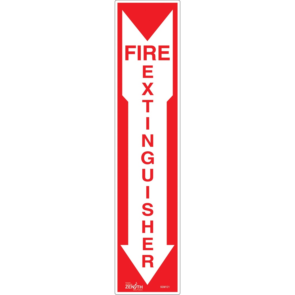 [ZEN-SGM121] Enseigne «Fire Extinguisher» Vinyle 4" x 18"