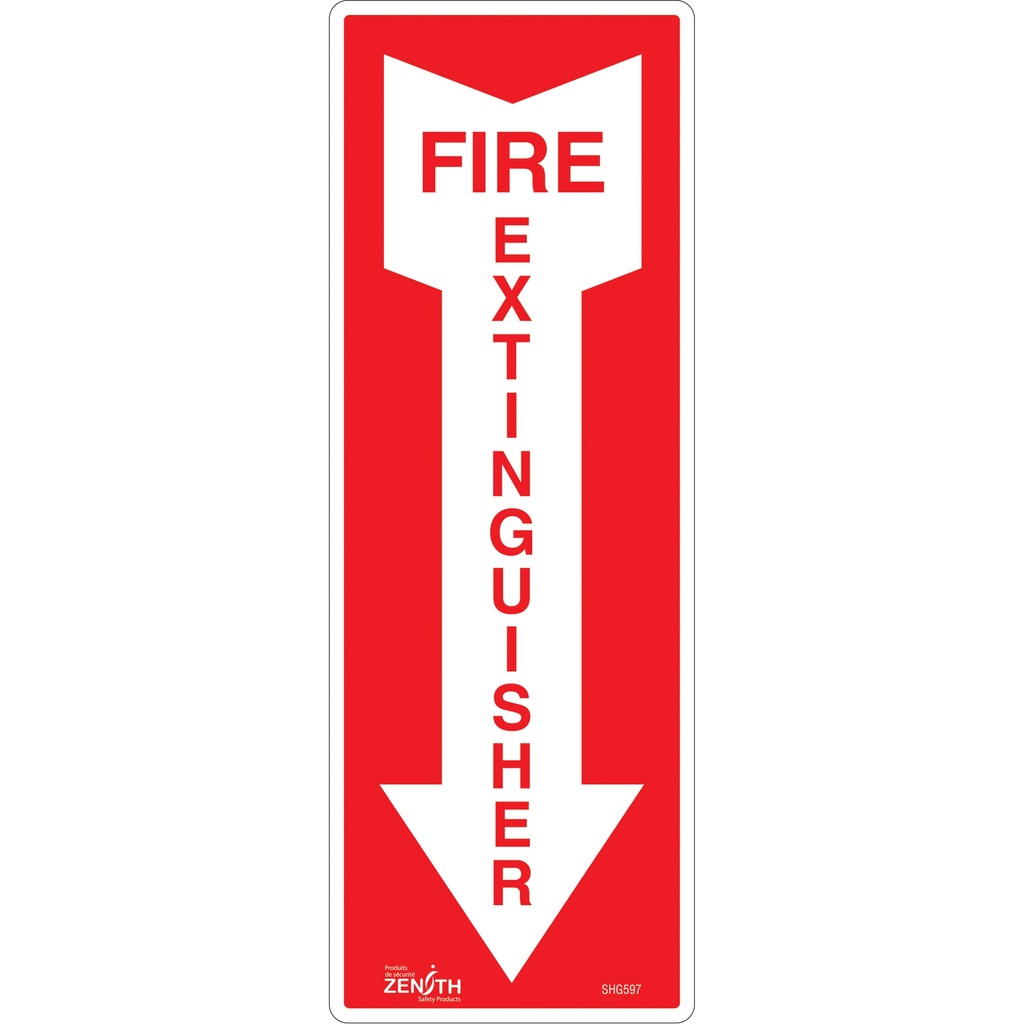 Enseigne «Fire Extinguisher» Vinyle 14" x 5"