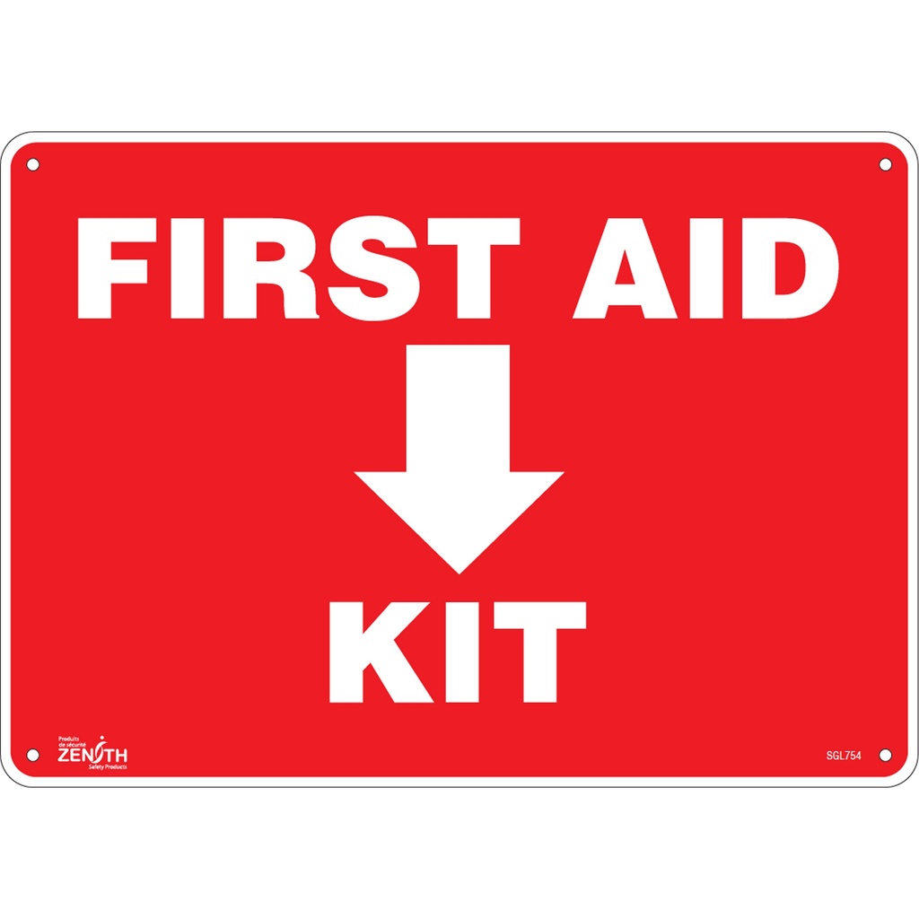 [ZEN-SGL754] Enseigne «First Aid Kit» Aluminium 14" x 10"