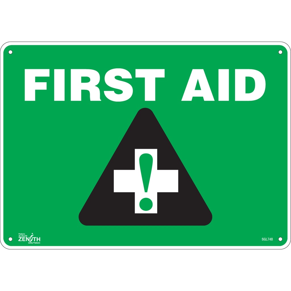 [ZEN-SGL748] Enseigne «First Aid» Aluminium 14" x 10"