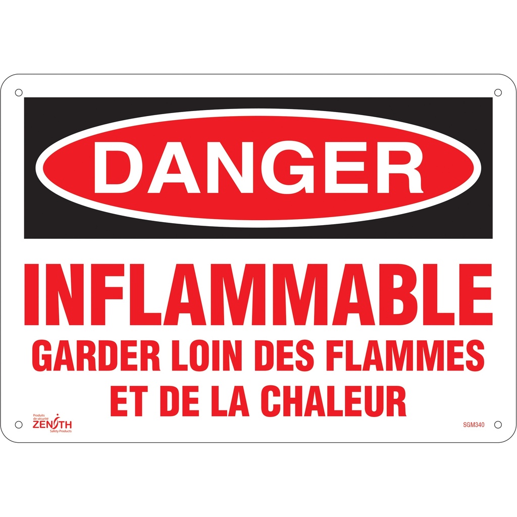 [ZEN-SGM340] Enseigne «Garder Loin Des Flammes» Aluminium 14" x 10"