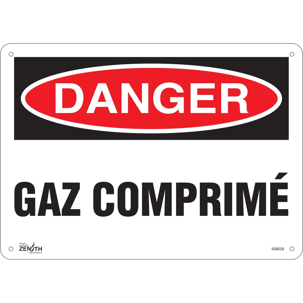[ZEN-SGM328] Enseigne «Gaz Comprimé» Aluminium 14" x 10"