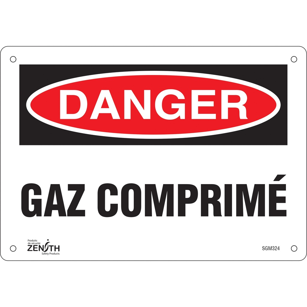 [ZEN-SGM324] Enseigne «Gaz Comprimé» Plastique 10" x 7"