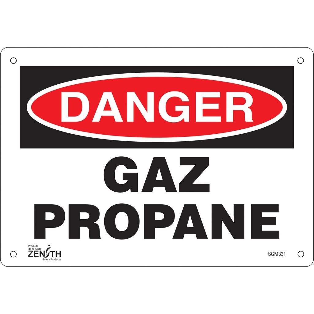 [ZEN-SGM331] Enseigne «Gaz Propane» Aluminium 10" x 7"
