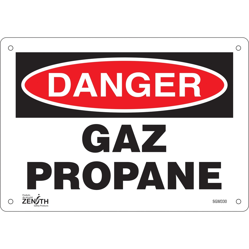 [ZEN-SGM330] Enseigne «Gaz Propane» Plastique 10" x 7"