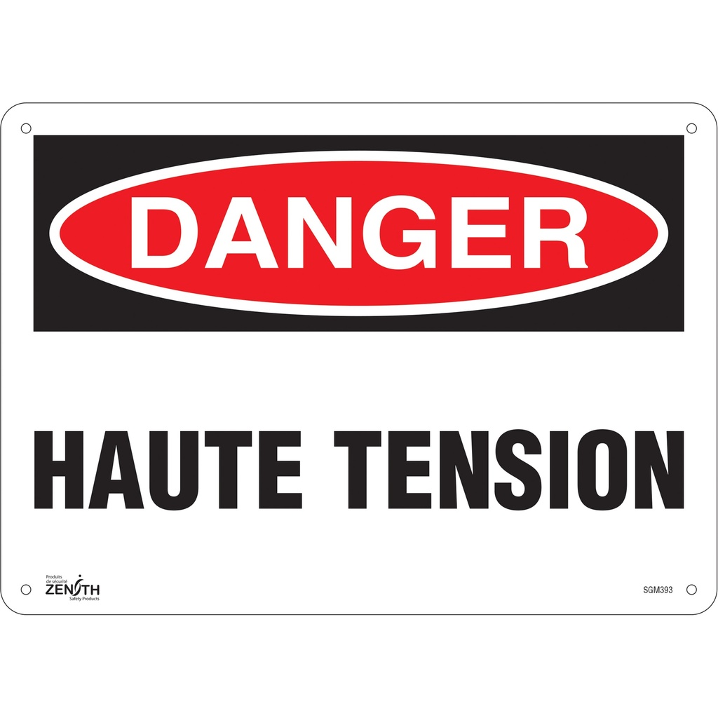 [ZEN-SGM393] Enseigne «Haute Tension» Plastique 14" x 10"