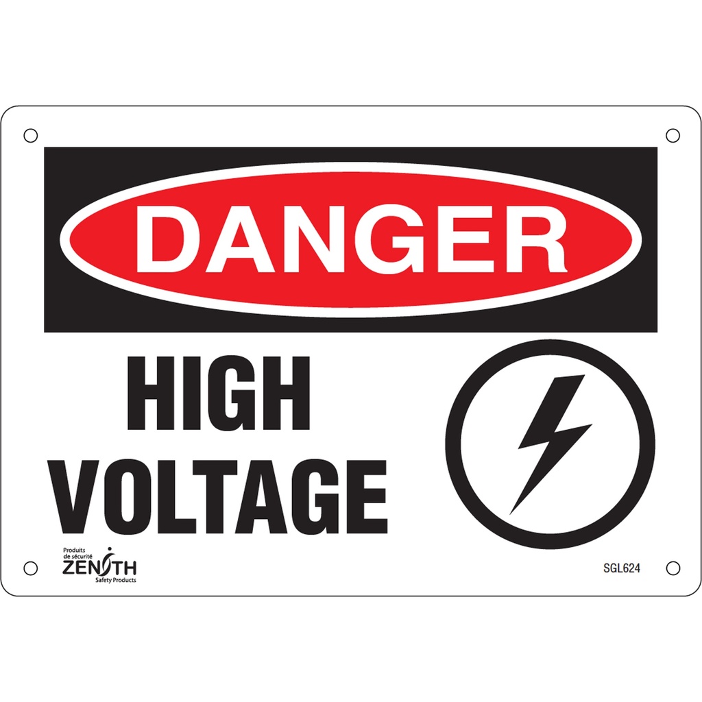 [ZEN-SGL624] Enseigne «High Voltage» Plastique 10" x 7"