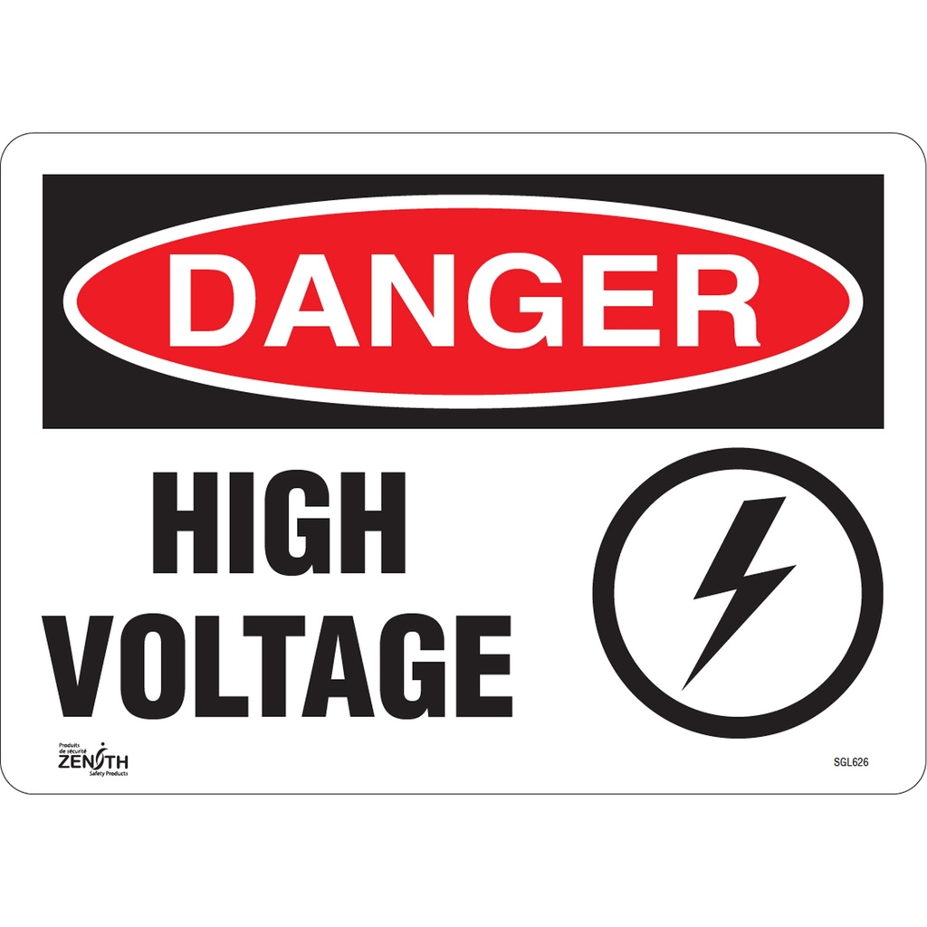 [ZEN-SGL626] Enseigne «High Voltage» Vinyle 14" x 10"