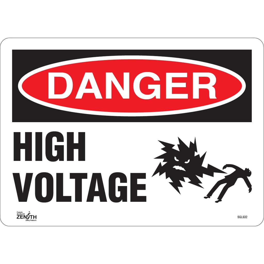 [ZEN-SGL632] Enseigne «High Voltage» Vinyle 14" x 10"