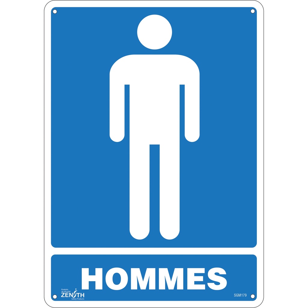 [ZEN-SGM179] Enseigne «Hommes» Plastique 10" x 14"