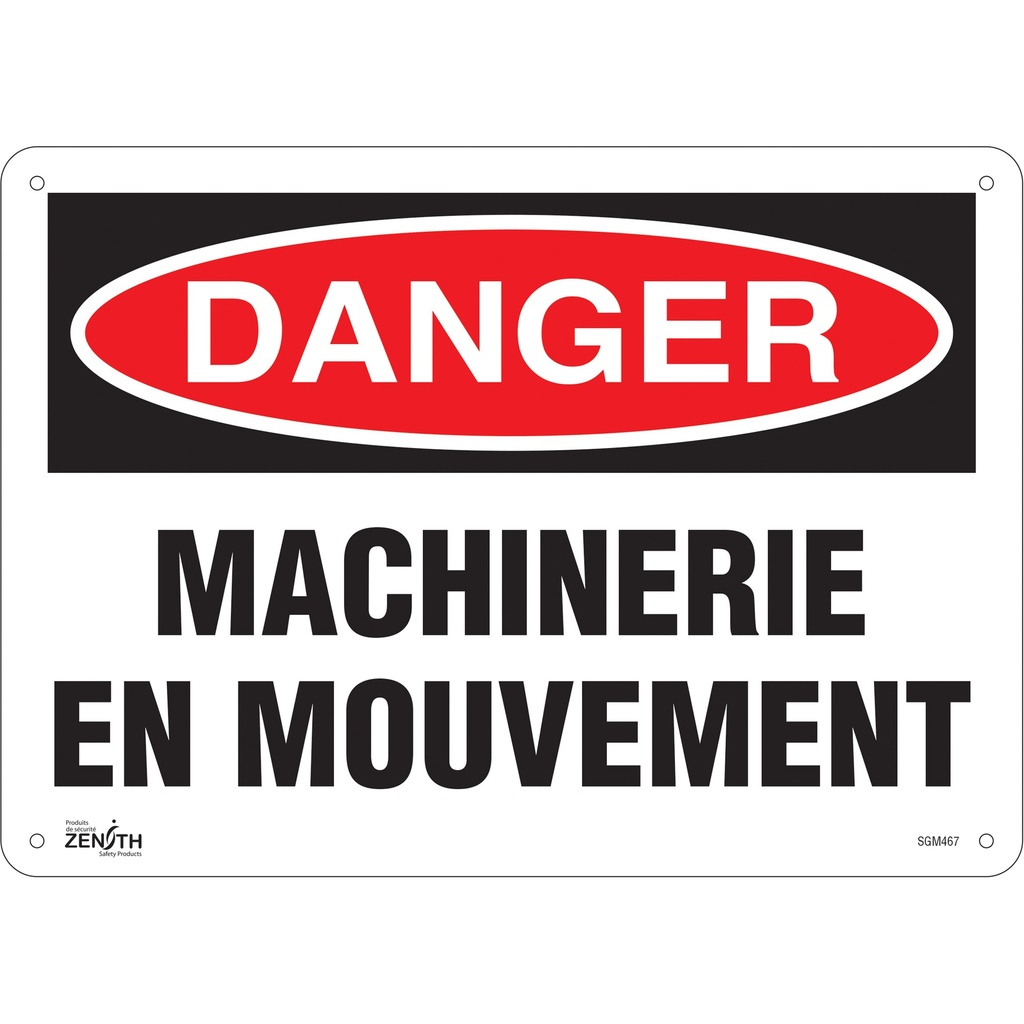 [ZEN-SGM467] Enseigne «Machinerie en Mouvement» Plastique 14" x 10"