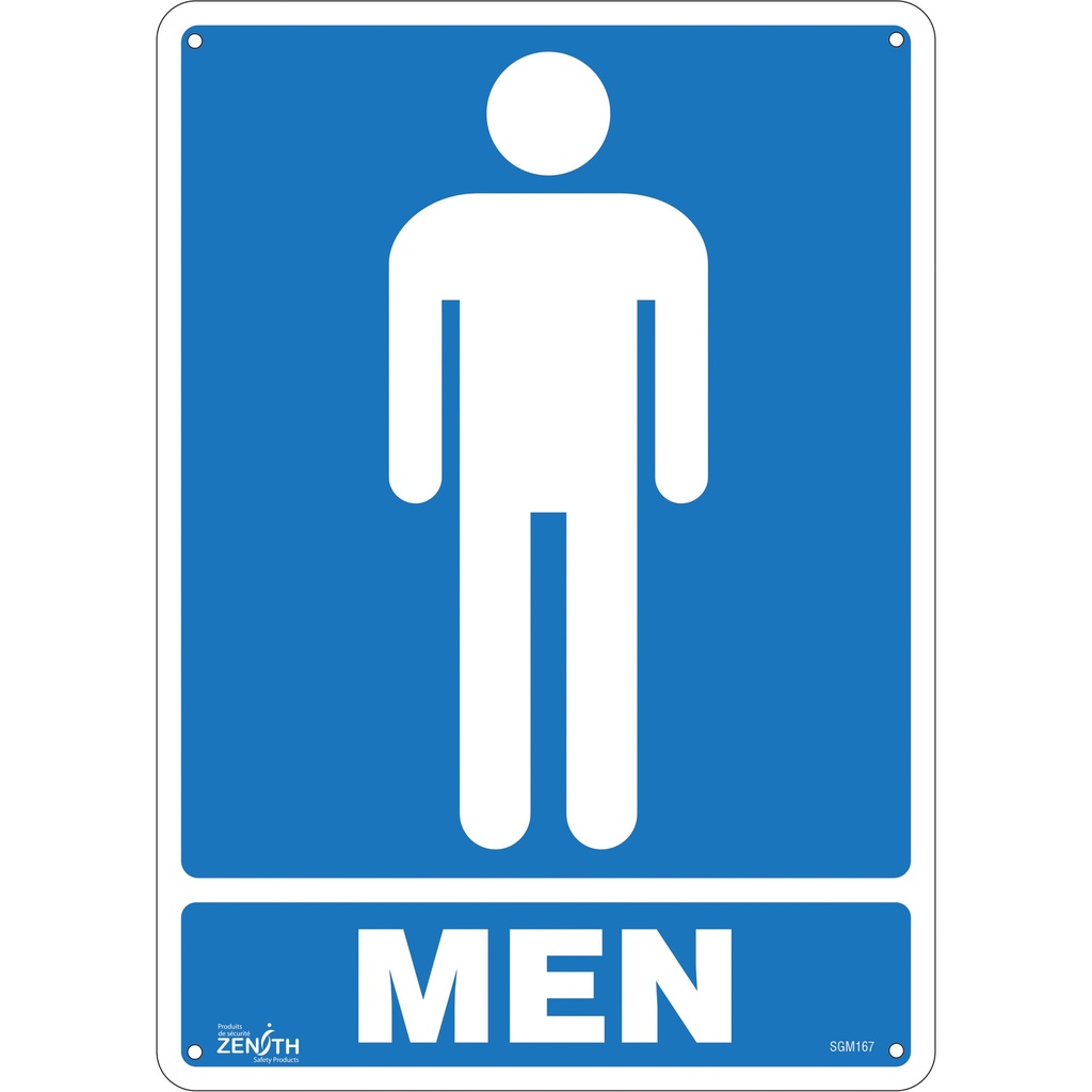 Enseigne «Men» Plastique 10" x 14"