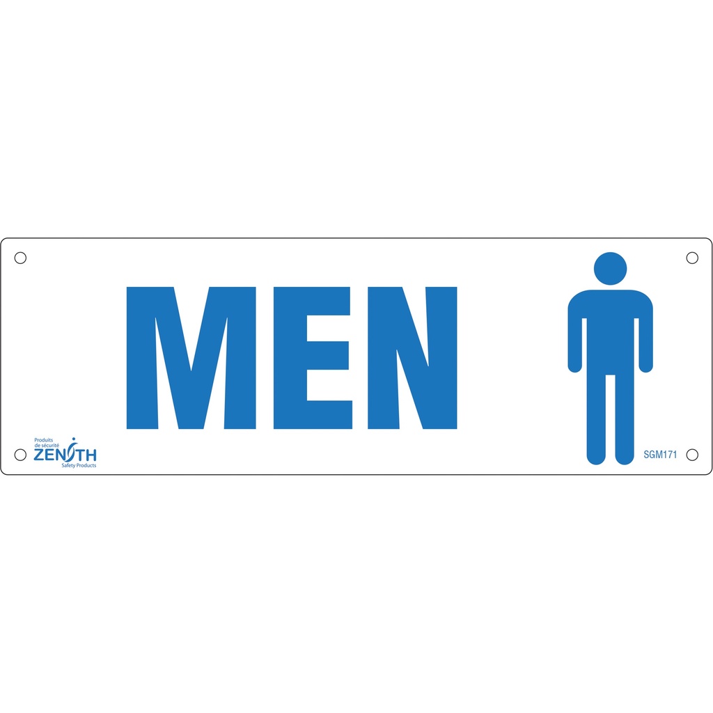 [ZEN-SGM171] Enseigne «Men» Plastique 12" x 4"