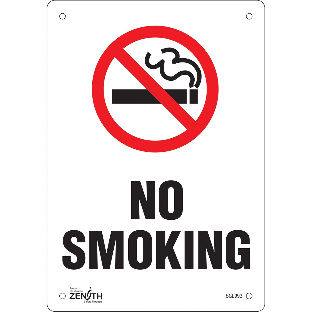 [ZEN-SGL993] Enseigne «No Smoking» Aluminium 7" x 10"