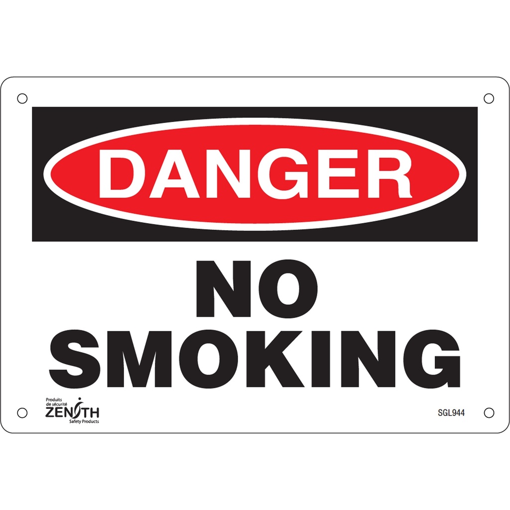 [ZEN-SGL944] Enseigne «No Smoking» Plastique 10" x 7"