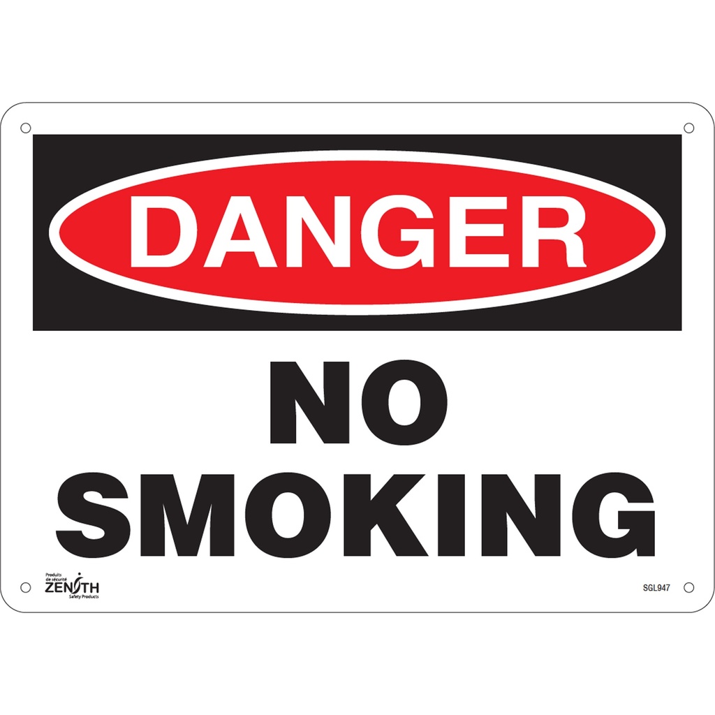 [ZEN-SGL947] Enseigne «No Smoking» Plastique 14" x 10"