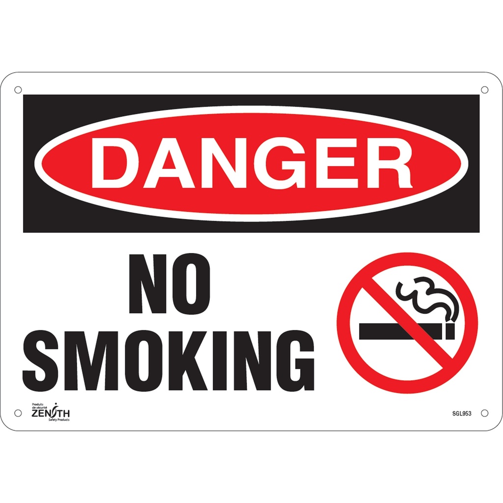 [ZEN-SGL953] Enseigne «No Smoking» Plastique 14" x 10"