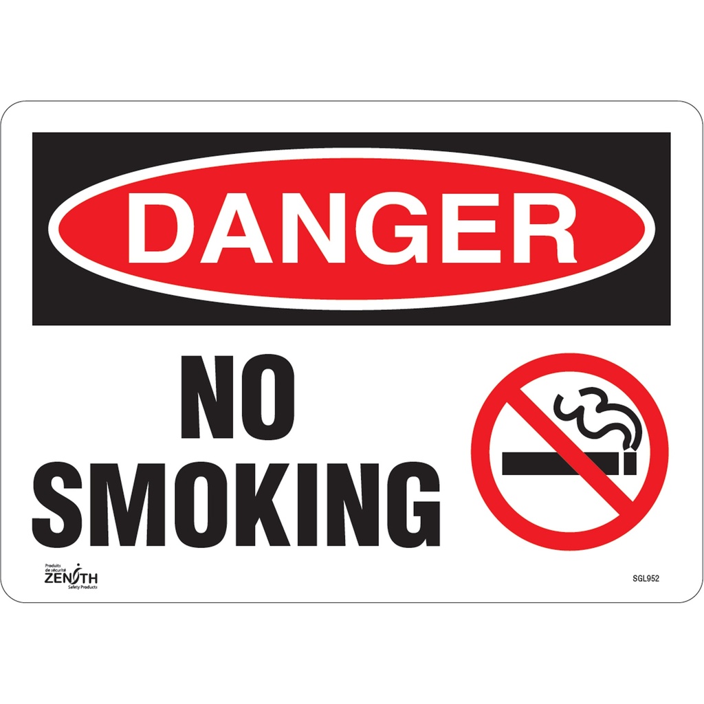 Enseigne «No Smoking» Vinyle 14" x 10"